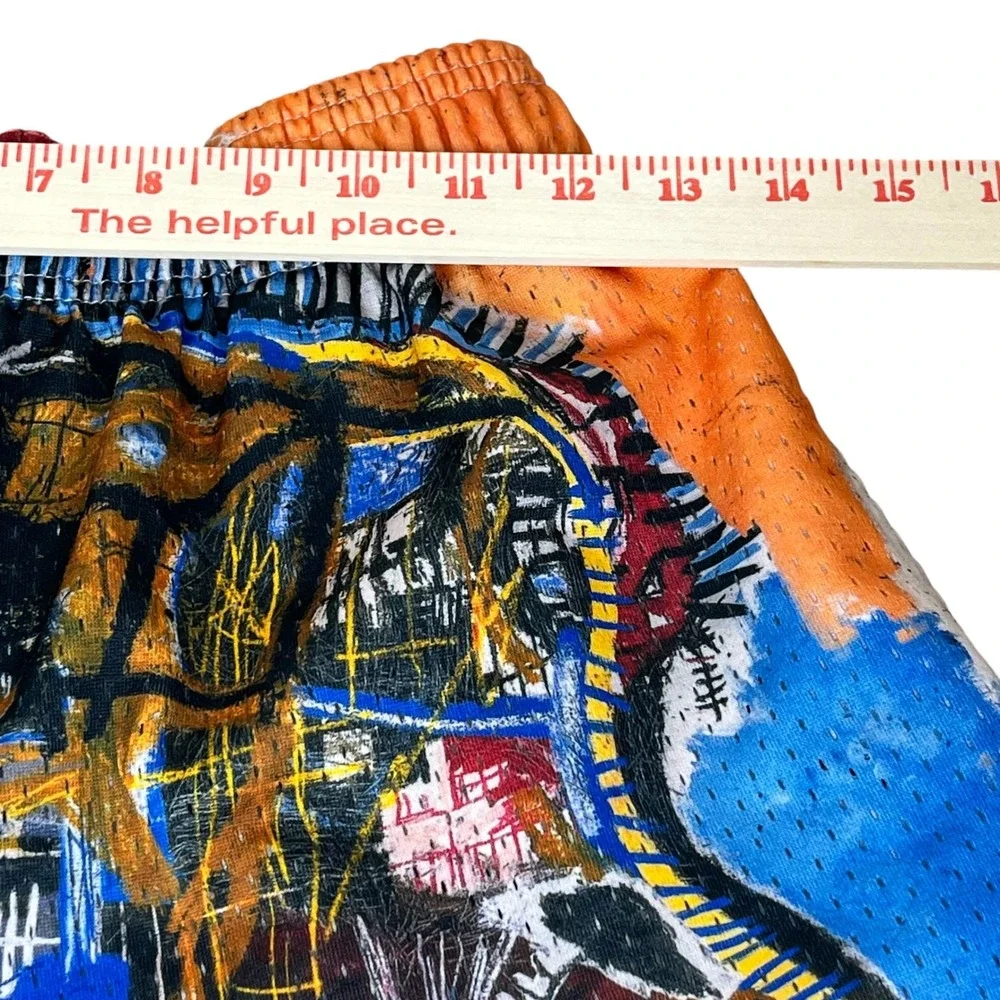 Bravest Studios Basquiat Skull Mesh Basketball Shorts Men's Medium Multicolor